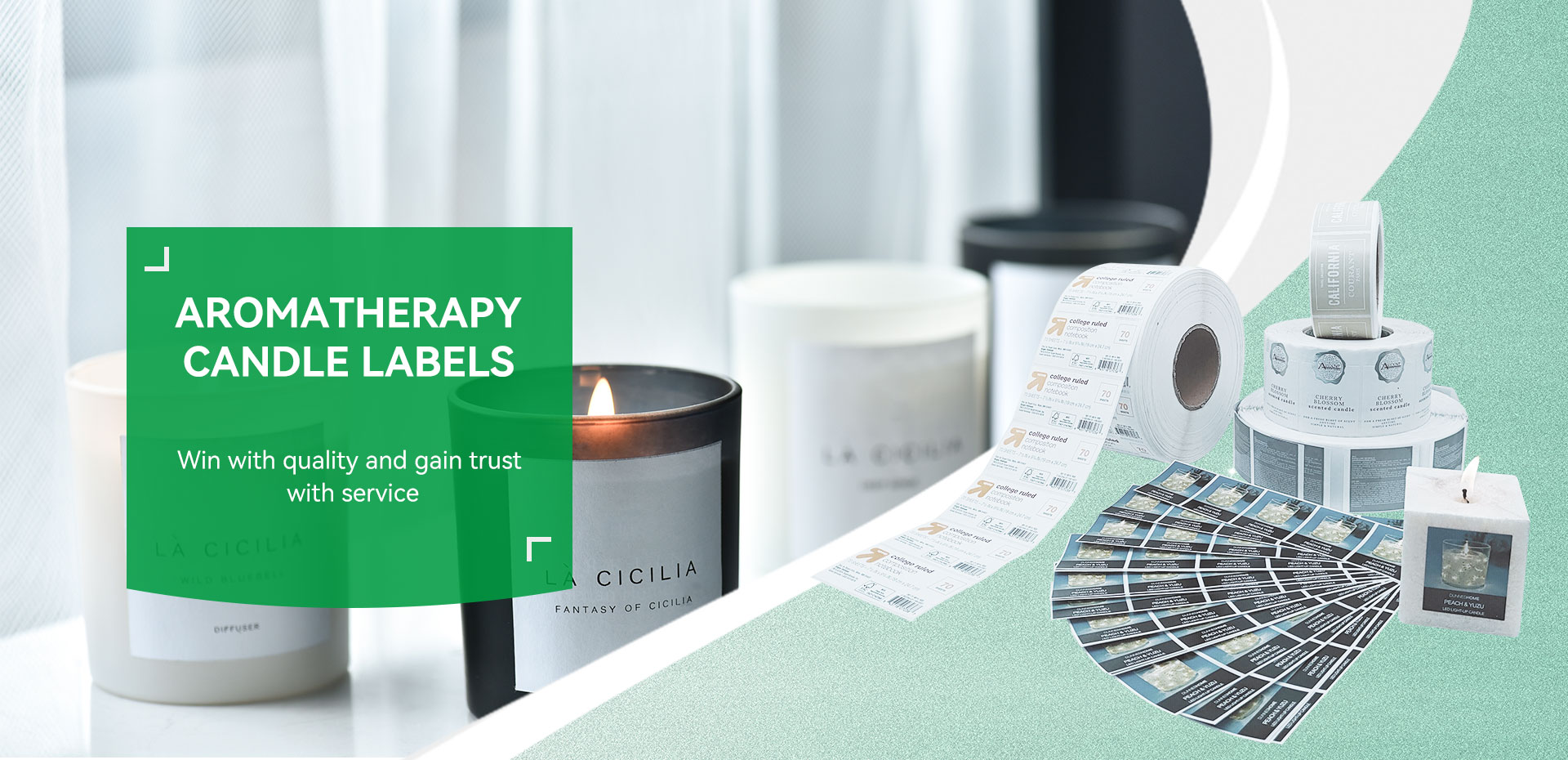 Aromatherapie kaarsen multi-layer label fabrikant