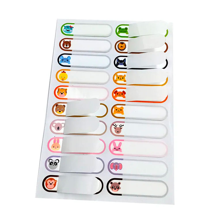 Cartoon naamstickers voor kinderen