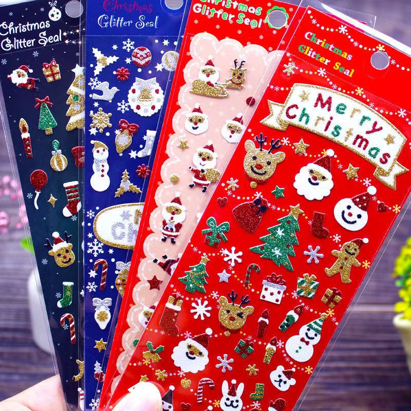 Kerstglitterstickers