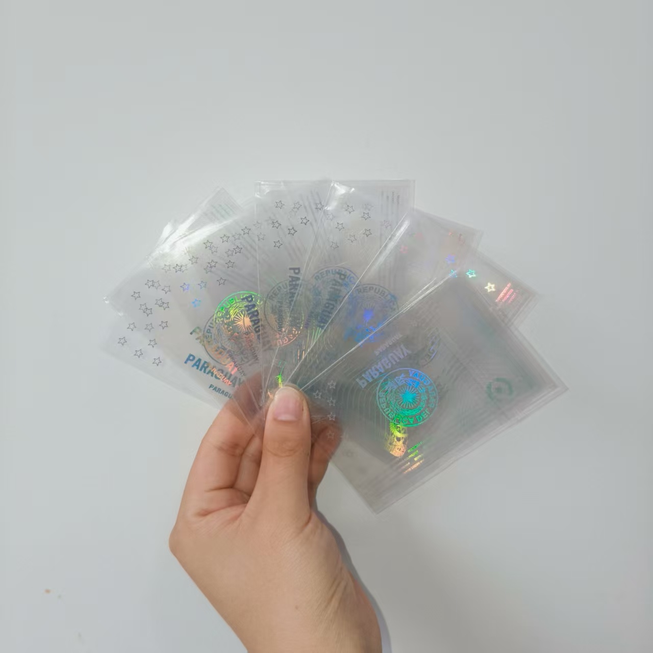 Transparante hologramkaartstickers